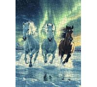 Jigsaw Puzzle 3000 Piece, Aurora Mare Herd Puzzles for Adults 3000, Jigsaw Puzzle Games Classic Educational, Wooden Puzzles, The Impossible Challenge, for Home Wall Decoration Gift BXHZW1-503