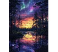 Jigsaw Puzzle 3000 Piece, Aurora Starry Sky Puzzles for Adults 3000, Jigsaw Puzzle Games Classic Educational, Wooden Puzzles, The Impossible Challenge, for Home Wall Decoration Gift BXHZW1-506