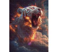 Jigsaw Puzzle 3000 Piece, Big Toothed Tiger Puzzles for Adults 3000, Jigsaw Puzzle Games Classic Educational, Wooden Puzzles, The Impossible Challenge, for Home Wall Decoration Gift BXHZW1-195