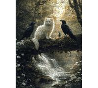 Jigsaw Puzzle 3000 Piece, Crow Cat Puzzles for Adults 3000, Jigsaw Puzzle Games Classic Educational, Wooden Puzzles, The Impossible Challenge, for Home Wall Decoration Gift BXHZW1-897