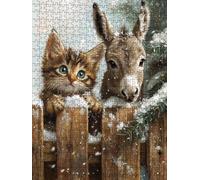 Jigsaw Puzzle 3000 Piece, Donkey Cat Puzzles for Adults 3000, Jigsaw Puzzle Games Classic Educational, Wooden Puzzles, The Impossible Challenge, for Home Wall Decoration Gift BXHZW1-621