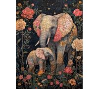 Jigsaw Puzzle 3000 Piece, Flower Elephant Puzzles for Adults 3000, Jigsaw Puzzle Games Classic Educational, Wooden Puzzles, The Impossible Challenge, for Home Wall Decoration Gift BXHZW1-406