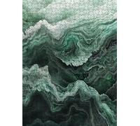 Jigsaw Puzzle 3000 Piece, Green Waves Puzzles for Adults 3000, Jigsaw Puzzle Games Classic Educational, Wooden Puzzles, The Impossible Challenge, for Home Wall Decoration Gift BXHZW1-622