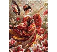Jigsaw Puzzle 3000 Piece, Japanese Geisha Puzzles for Adults 3000, Jigsaw Puzzle Games Classic Educational, Wooden Puzzles, The Impossible Challenge, for Home Wall Decoration Gift BXHZW1-774