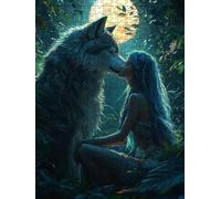 Jigsaw Puzzle 3000 Piece, Moon Wolf Puzzles for Adults 3000, Jigsaw Puzzle Games Classic Educational, Wooden Puzzles, The Impossible Challenge, for Home Wall Decoration Gift BXHZW1-1057