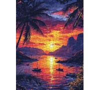Jigsaw Puzzle 3000 Piece, Ocean Twilight Puzzles for Adults 3000, Jigsaw Puzzle Games Classic Educational, Wooden Puzzles, The Impossible Challenge, for Home Wall Decoration Gift BXHZW1-314