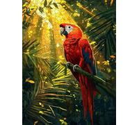 Jigsaw Puzzle 3000 Piece, Red Parrot Puzzles for Adults 3000, Jigsaw Puzzle Games Classic Educational, Wooden Puzzles, The Impossible Challenge, for Home Wall Decoration Gift BXHZW1-360