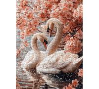Jigsaw Puzzle 3000 Piece, Swan Twins Puzzles for Adults 3000, Jigsaw Puzzle Games Classic Educational, Wooden Puzzles, The Impossible Challenge, for Home Wall Decoration Gift BXHZW1-878