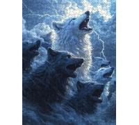 Jigsaw Puzzle 3000 Piece, Thunder Wolf Pack Puzzles for Adults 3000, Jigsaw Puzzle Games Classic Educational, Wooden Puzzles, The Impossible Challenge, for Home Wall Decoration Gift BXHZW1-587