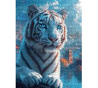 Jigsaw Puzzle 3000 Piece, Tiger White Puzzles for Adults 3000, Jigsaw Puzzle Games Classic Educational, Wooden Puzzles, The Impossible Challenge, for Home Wall Decoration Gift BXHZW1-399