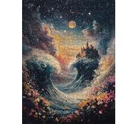 Jigsaw Puzzle 3000 Piece, Waves And Starry Sky Puzzles for Adults 3000, Jigsaw Puzzle Games Classic Educational, Wooden Puzzles, The Impossible Challenge, for Home Wall Decoration Gift BXHZW1-298