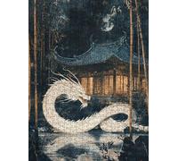 Jigsaw Puzzle 3000 Piece, White Dragon Puzzles for Adults 3000, Jigsaw Puzzle Games Classic Educational, Wooden Puzzles, The Impossible Challenge, for Home Wall Decoration Gift BXHZW1-48