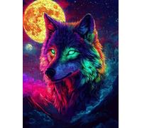 Jigsaw Puzzle 3000 Piece, Wolf Starry Sky Puzzles for Adults 3000, Jigsaw Puzzle Games Classic Educational, Wooden Puzzles, The Impossible Challenge, for Home Wall Decoration Gift BXHZW1-579