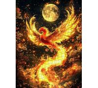 Jigsaw Puzzle 3000 Piece, Yellow Phoenix Puzzles for Adults 3000, Jigsaw Puzzle Games Classic Educational, Wooden Puzzles, The Impossible Challenge, for Home Wall Decoration Gift BXHZW1-469