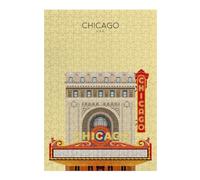 Jigsaw Puzzle 38x26cm/1000pcs for Adults Chicago Travel Snippet Jigsaw Puzzle Family Game Difficult Hard Deal As Gifts for The Whole Family 38x26cm/1000pcs