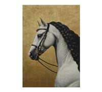 Jigsaw Puzzle 38x26cm/1000pcs for Adults Elegant White Horse Portrait Teenagers Puzzles Hands-on Game Hand Speed Race Deal As Gifts for The Whole Family 38x26cm/1000pcs