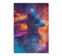 Jigsaw Puzzle 38x26cm/1000pcs for Adults Flaming Ninja Warrior Teenagers Puzzles Hands-on Game Hand Speed Race Deal As Gifts for The Whole Family 38x26cm/1000pcs