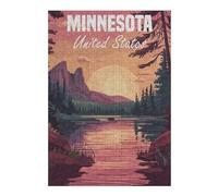 Jigsaw Puzzle 38x26cm/1000pcs for Adults Minnesota Sunset Landscape Jigsaw Puzzle Family Game Difficult Hard Deal As Gifts for The Whole Family 38x26cm/1000pcs