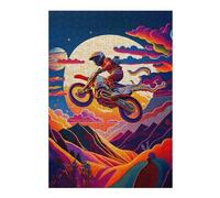 Jigsaw Puzzle 38x26cm/1000pcs for Adults Motor Cross Rider Jigsaw Puzzle Family Game Difficult Hard Deal As Gifts for The Whole Family 38x26cm/1000pcs