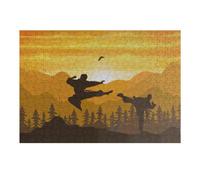 Jigsaw Puzzle 38x26cm/1000pcs for Adults Mountain Karate Sunset Jigsaw Puzzle Family Game Difficult Hard Deal As Gifts for The Whole Family 38x26cm/1000pcs