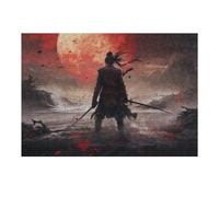Jigsaw Puzzle 38x26cm/1000pcs for Adults Samurai Sunset Epic Warrior Scene Jigsaw for Adults Anti-Stress Toys Presents for Women Stress Reduction Gifts 38x26cm/1000pcs