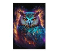 Jigsaw Puzzle 38x26cm/1000pcs for Teenagerss Colorful Mystical Owl Artwork Puzzle for Adults Hands-on Game Precision Cutting Deal As Gifts for The Whole Family 38x26cm/1000pcs