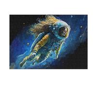 Jigsaw Puzzle 38x26cm/1000pcs for Teenagerss Cosmic Journey Astronaut in Space Jigsaws for Adults Family Games Hand Speed Race for Birthday, Chrismas 38x26cm/1000pcs