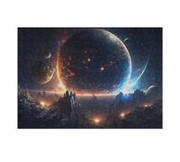 Jigsaw Puzzle 38x26cm/1000pcs for Teenagerss Distant Planet Glows in Space Jigsaw for Adults Toy Wall Decor Improve Memory Help The Brain Exercise 38x26cm/1000pcs