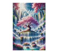 Jigsaw Puzzle 38x26cm/1000pcs for Teenagerss Enchanted Waterfall Paradise Jigsaw for Adults Toy Wall Decor Improve Memory Help The Brain Exercise 38x26cm/1000pcs