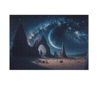 Jigsaw Puzzle 38x26cm/1000pcs for Teenagerss Mystical Desert Under Celestial Moon Jigsaw for Adults Toy Wall Decor Improve Memory Help The Brain Exercise 38x26cm/1000pcs