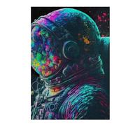Jigsaw Puzzle 38x26cm/1000pcs for Teenagerss Neon Astronaut Artwork Jigsaw for Adults Toy Wall Decor Improve Memory Help The Brain Exercise 38x26cm/1000pcs