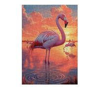 Jigsaw Puzzle 38x26cm/1000pcs for Teenagerss Pink Flamingo Sunset Adult Puzzles Hands-on Game Birthday Present Deal As Gifts for The Whole Family 38x26cm/1000pcs
