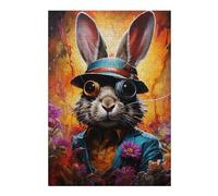Jigsaw Puzzle 38x26cm/1000pcs for Teenagerss Steampunk Rabbit Portrait Jigsaw for Adults Toy Wall Decor Improve Memory Help The Brain Exercise 38x26cm/1000pcs