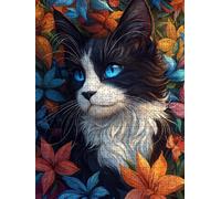 Jigsaw Puzzle 4000 Piece, Cat Flower Puzzles for Adults 4000, Wooden Puzzles, Jigsaw Puzzle Games Classic Educational, The Impossible Challenge, Games and Family Activities, Creativity Gift DX0YL1-623