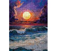 Jigsaw Puzzle 4000 Piece, Sunset Sea Puzzles for Adults 4000, Wooden Puzzles, Jigsaw Puzzle Games Classic Educational, The Impossible Challenge, Games and Family Activities, Creativity Gift DX0YL1-785