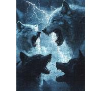 Jigsaw Puzzle 4000 Piece, Thunder Wolf Puzzles for Adults 4000, Wooden Puzzles, Jigsaw Puzzle Games Classic Educational, The Impossible Challenge, Games Family, Creativity Gift DX0YL1-576
