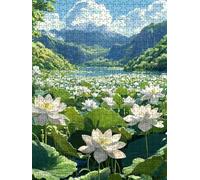 Jigsaw Puzzle 4000 Piece, White Lotus Puzzles for Adults 4000, Wooden Puzzles, Jigsaw Puzzle Games Classic Educational, The Impossible Challenge, Games and Family Activities, Creativity Gift DX0YL1-42