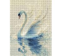 Jigsaw Puzzle 4000 Piece, White Swan Puzzles for Adults 4000, Wooden Puzzles, Jigsaw Puzzle Games Classic Educational, The Impossible Challenge, Games and Family Activities, Creativity Gift DX0YL1-59