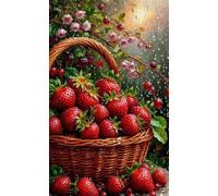 Jigsaw Puzzle 4000 Pieces Flower Strawberries with Letters on Back & Poster 4000 Piece Jigsaw Puzzles for Adults Seniors 55.51x34.3 inch