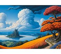 Jigsaw Puzzle 4000 Pieces Island Tree, Premium Jigsaws 4000 pieces for Adults & Teens, Precision Fit Thick Board, for for Men & Women, Finished Size 141x87cm Scenery