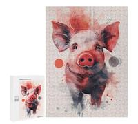 Jigsaw Puzzle 500 PCS Abstract Pig Art Print Adult Jigsaw Puzzles Enhance Memory Parent-child Interaction Brainteaser Family Games 500 PCS