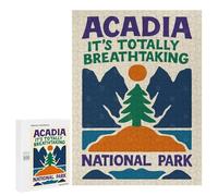 Jigsaw Puzzle 500 PCS Acadia National Park Poster Puzzles for Teenagerss Stress Reliever Educational Challenge Unique Birthday And Gifts 500 PCS