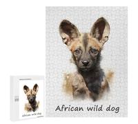 Jigsaw Puzzle 500 PCS African Wild Dog Jigsaws for Adults Toy Wall Decor Pattern Assembly Deal As Gifts for The Whole Family 500 PCS