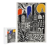 Jigsaw Puzzle 500 PCS Amsterdam Cityscape Abstract Art Jigsaws for Adults Puzzle Birthday Present Difficult And Challenge Challenging Game Gifts 500 PCS