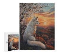Jigsaw Puzzle 500 PCS Art Fox Sunset Magical Jigsaws for Adults Puzzle Birthday Present Difficult And Challenge Challenging Game Gifts 500 PCS