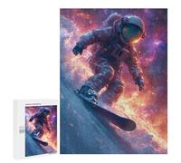 Jigsaw Puzzle 500 PCS Astronaut in Space Surfer Jigsaws for Adults Toy Wall Decor Pattern Assembly Deal As Gifts for The Whole Family 500 PCS