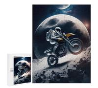 Jigsaw Puzzle 500 PCS Astronaut Motorcycle Moon -2 Jigsaws for Adults Toy Wall Decor Difficult Hard Unique Gifts for Birthday And Christmas 500 PCS