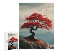 Jigsaw Puzzle 500 PCS Autumnal Red Maple Tree Landscape Adult Jigsaw Puzzles Enhance Memory Parent-child Interaction Brainteaser Family Games 500 PCS