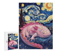 Jigsaw Puzzle 500 PCS Axolotl in Starry Night Style Jigsaws for Adults Toy Wall Decor Pattern Assembly Deal As Gifts for The Whole Family 500 PCS