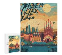 Jigsaw Puzzle 500 PCS Barcelona Skyline Jigsaws for Adults Toy Wall Decor Pattern Assembly Deal As Gifts for The Whole Family 500 PCS